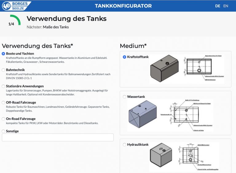 The new tank configurator is online