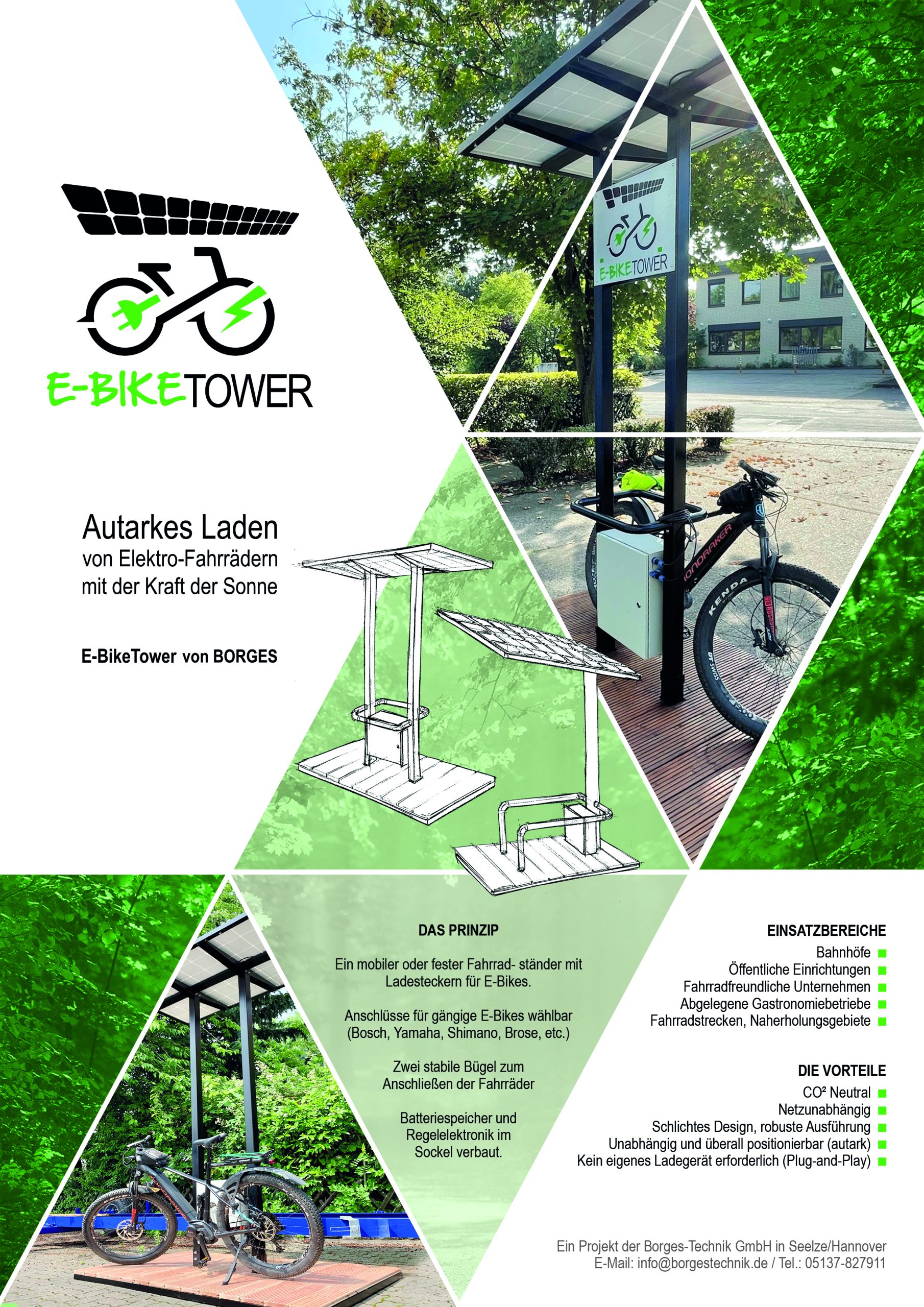 Der E-Bike Tower von Borges – autarkes Laden von Elektro Fahrrädern mit der Kraft der Sonne